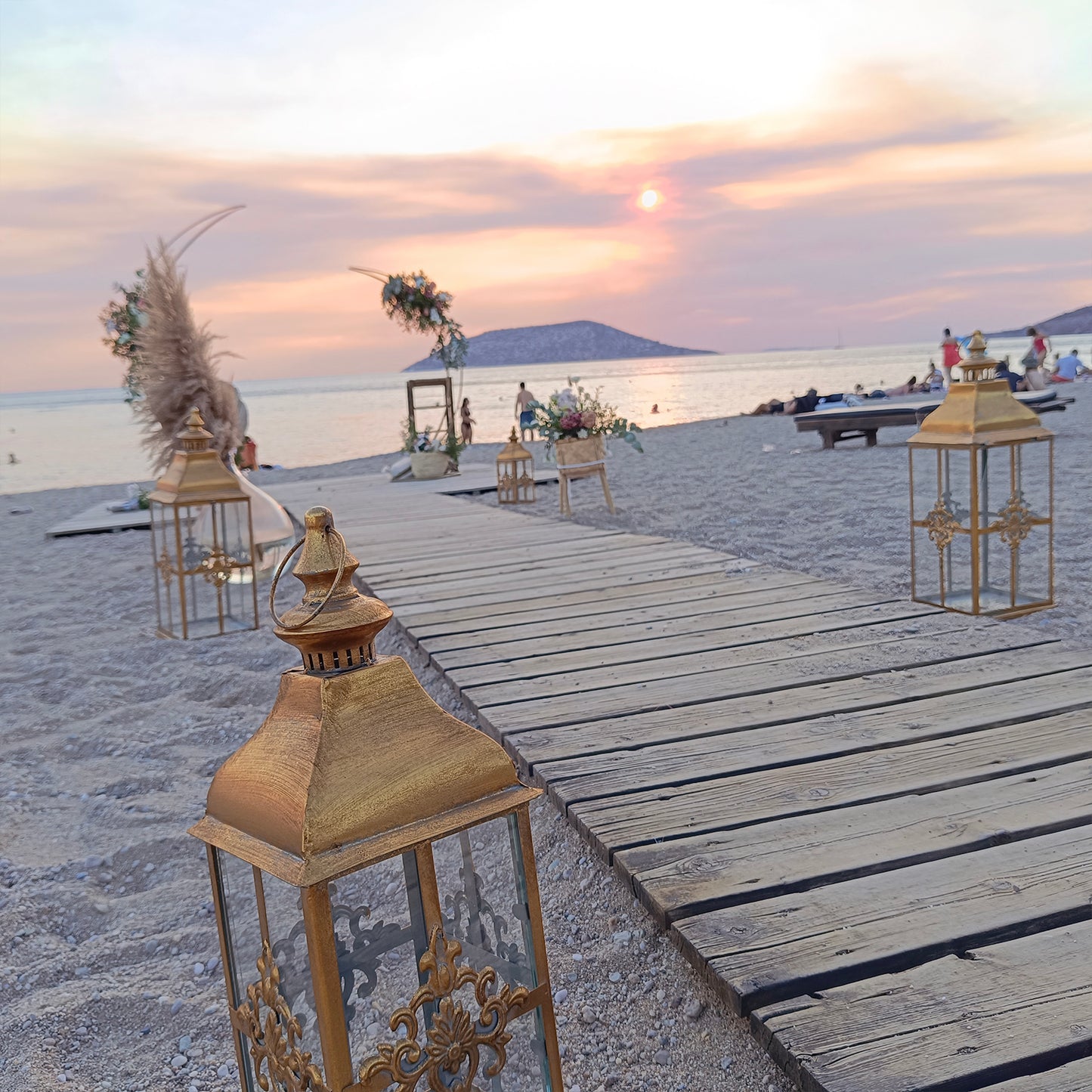 Στολισμός βάπτισης στην θάλασσα , Beach bar The Island Θυμάρι