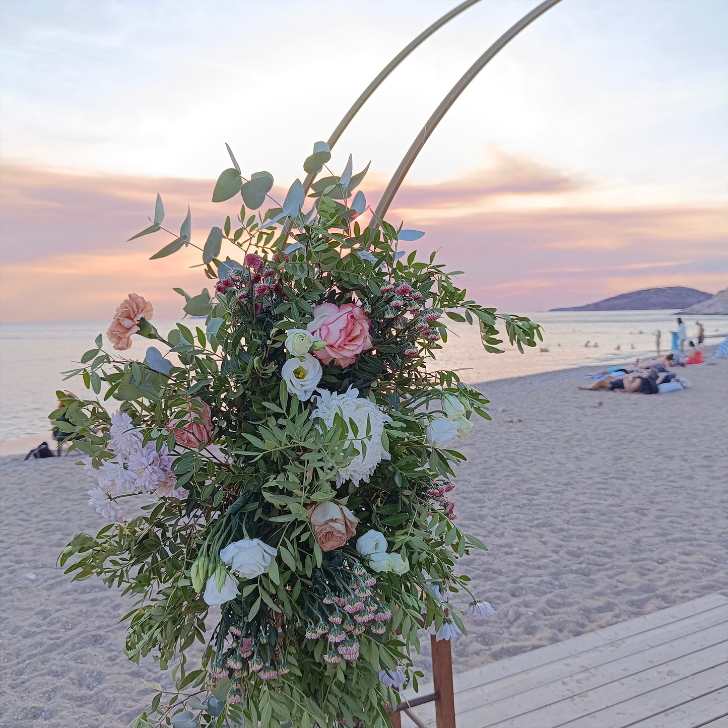 Στολισμός βάπτισης στην θάλασσα , Beach bar The Island Θυμάρι