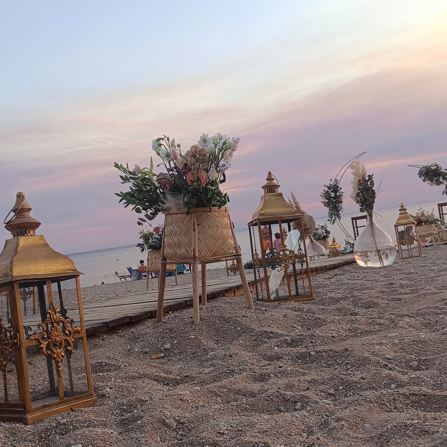 Στολισμός βάπτισης στην θάλασσα , Beach bar The Island Θυμάρι