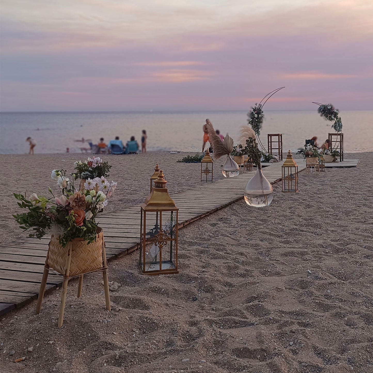 Στολισμός βάπτισης στην θάλασσα , Beach bar The Island Θυμάρι