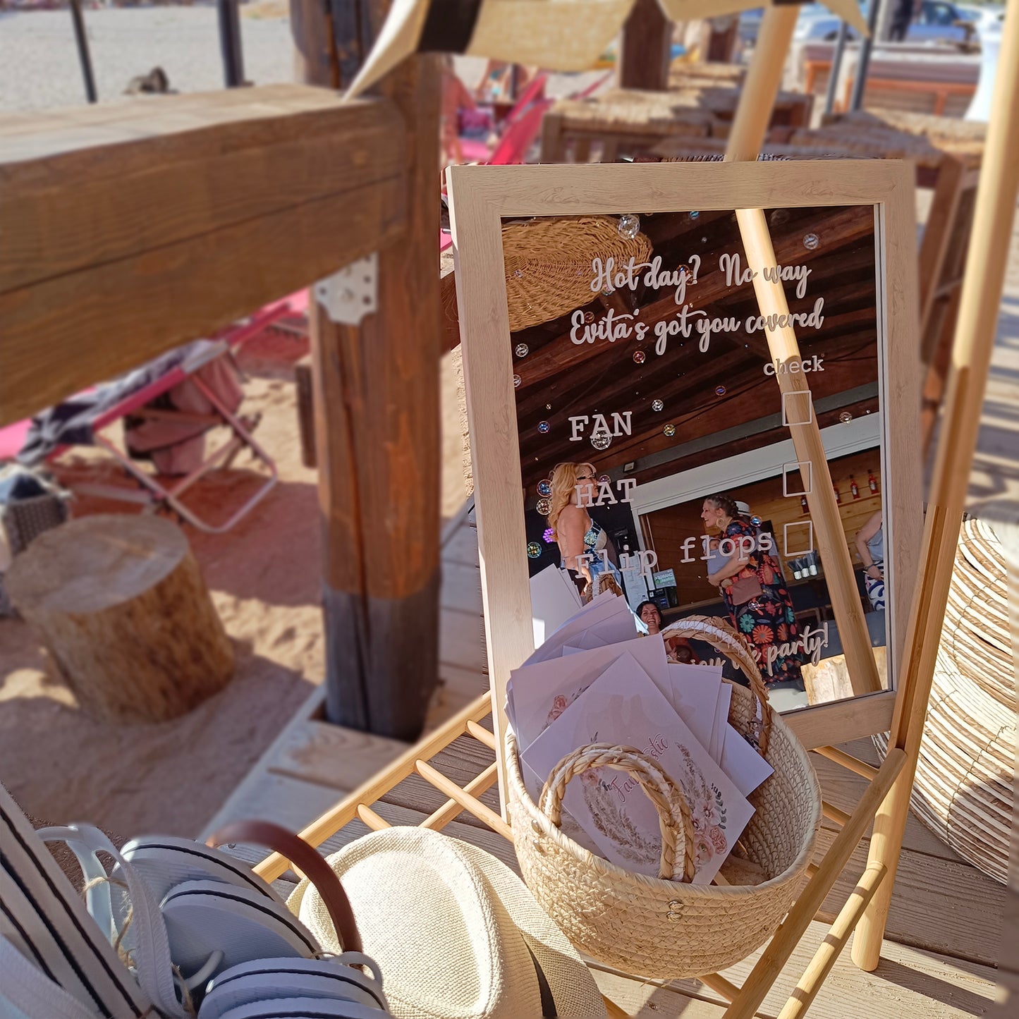 Στολισμός βάπτισης στην θάλασσα , Beach bar The Island Θυμάρι