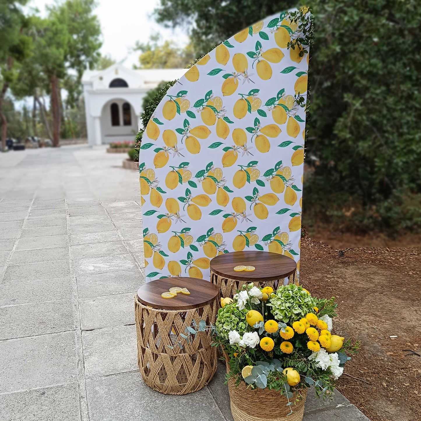 Στολισμός βάπτισης στην Αγία Φιλόθεη , Φιλοθεης με θέμα λεμόνια