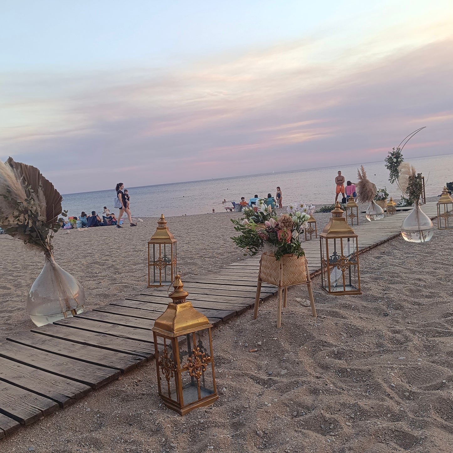 Στολισμός βάπτισης στην θάλασσα , Beach bar The Island Θυμάρι