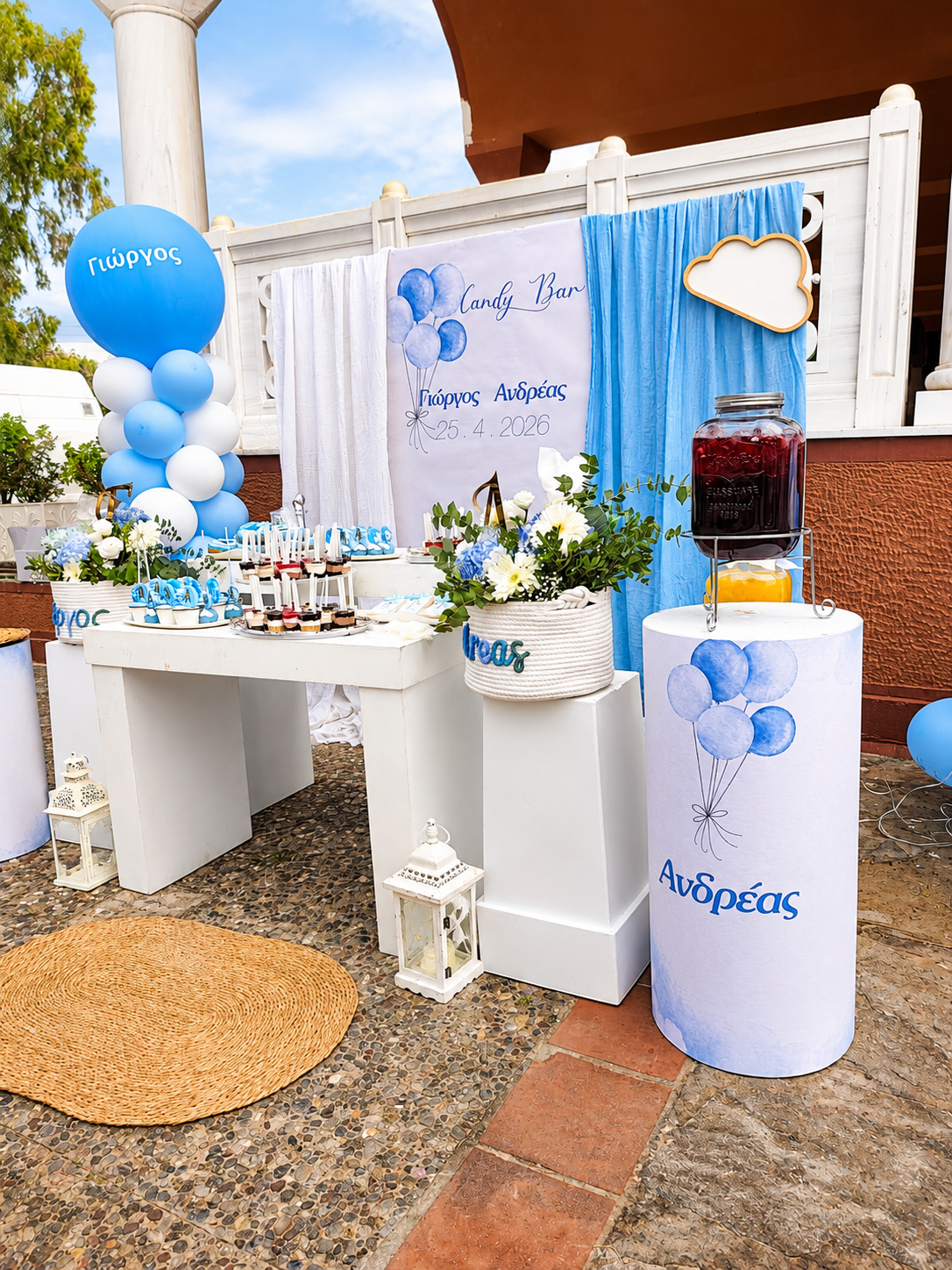 Ανθοστολισμός και candy bar βάπτισης