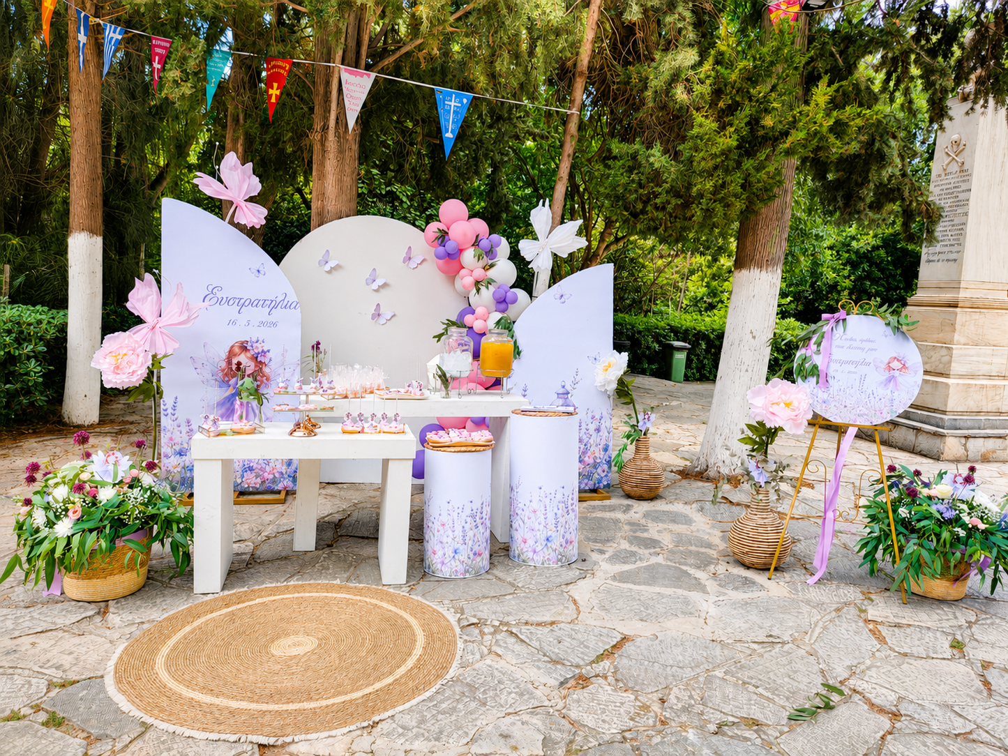 Στολισμός βάπτισης νεράιδα , candy bar μπαλόνια