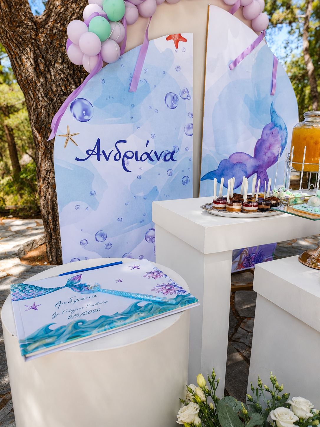 Βάφτιση άγιο Γεώργιο Καβουρίου ανθοστολισμός 