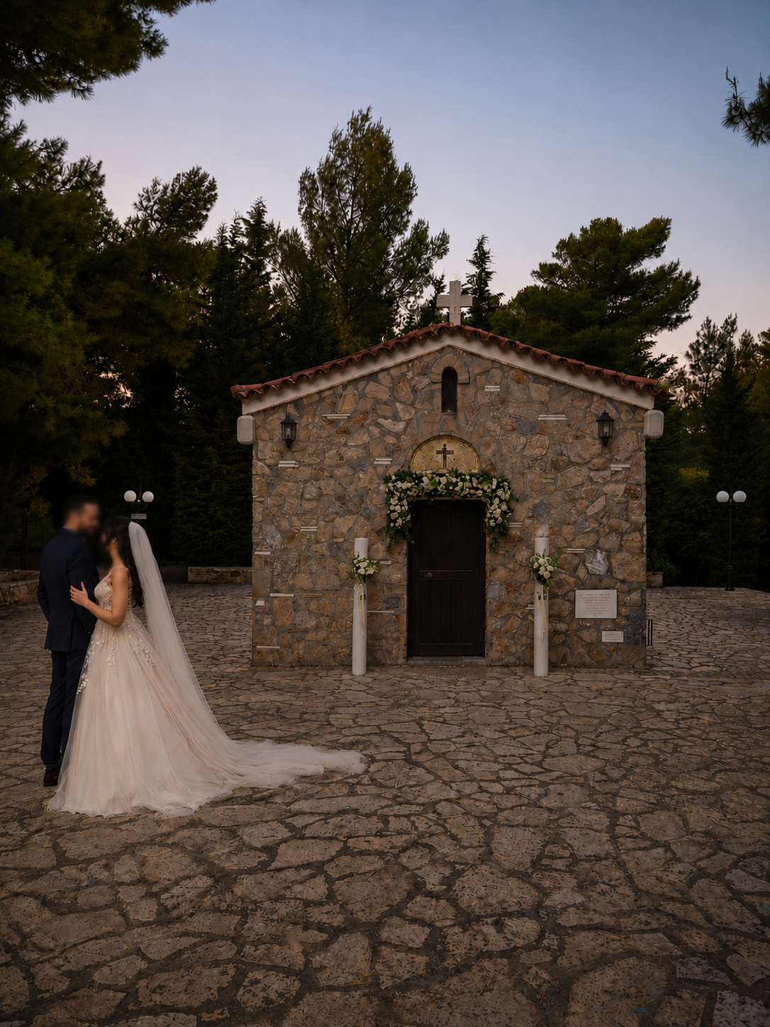 Ανθοστολισμός γάμου minimal λευκό στυλ στο La foret